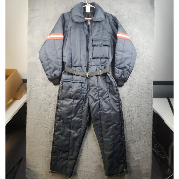 jcpenney Other - Vintage Snowmobile Suit Men's Large Tall Navy Blue One Piece Belted USA Made 70s